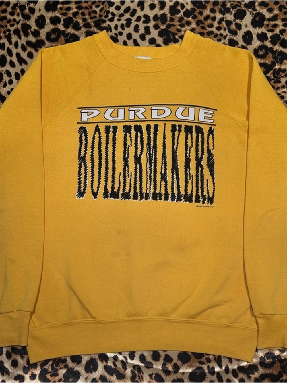 Preloved Vintage Lee Purdue Boilermakers Yellow Crewneck Sweatshirt